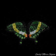 Load image into Gallery viewer, &#39;Emerald Swallowtail&#39; - Beaded Butterfly Earrings
